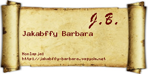 Jakabffy Barbara névjegykártya
