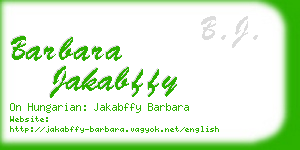 barbara jakabffy business card